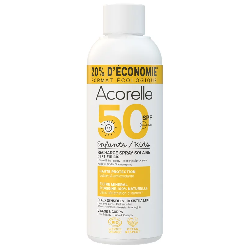 Nachfüller Kinder-Sonnenschutzspray BIO LSF 50 - 150ml - Acorelle