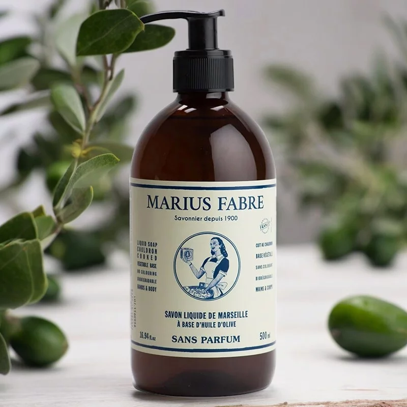 Savon liquide de Marseille sans parfum - 500ml - Marius Fabre