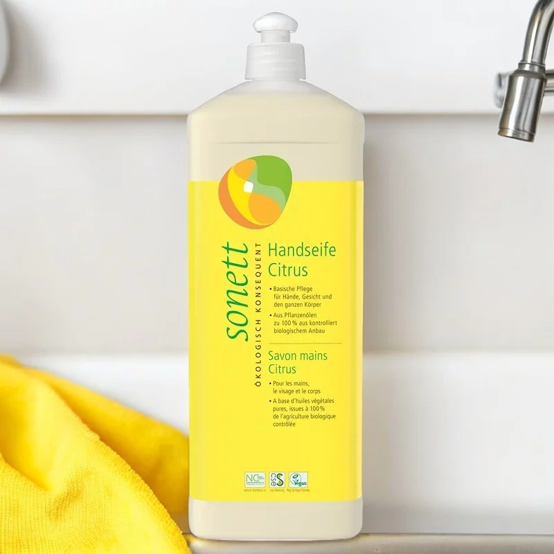 Savon liquide mains, visage & corps citrus ECO - 1l - Sonett﻿