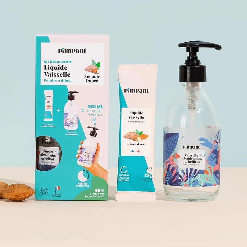 Kit découverte liquide vaisselle amande douce - Pimpant