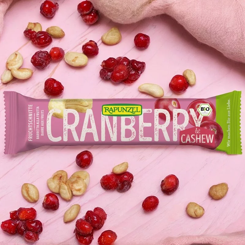 Fruchtschnitte Cranberry-Cashew BIO - 40g - Rapunzel
