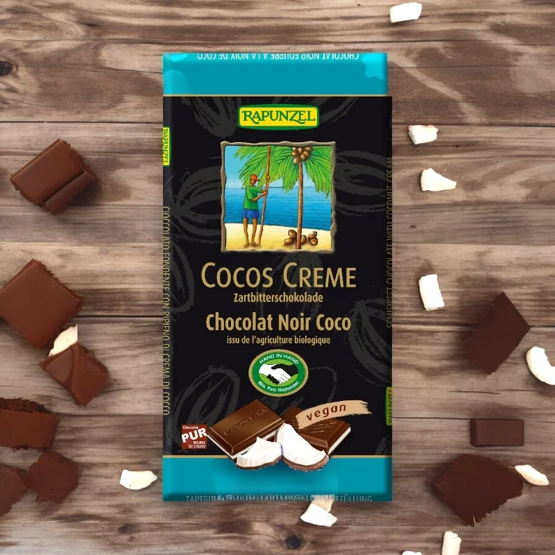 Cocos Creme Zartbitterschokolade gefüllt BIO - 100g - Rapunzel