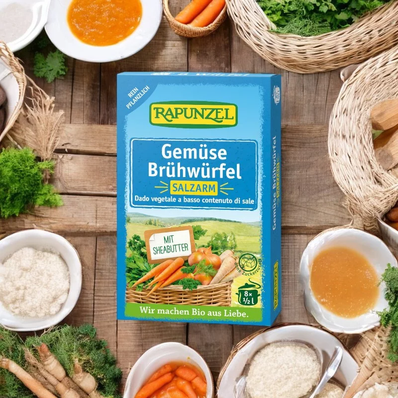 Gemüse-Brühwürfel salzarm BIO - 8 Würfel - Rapunzel