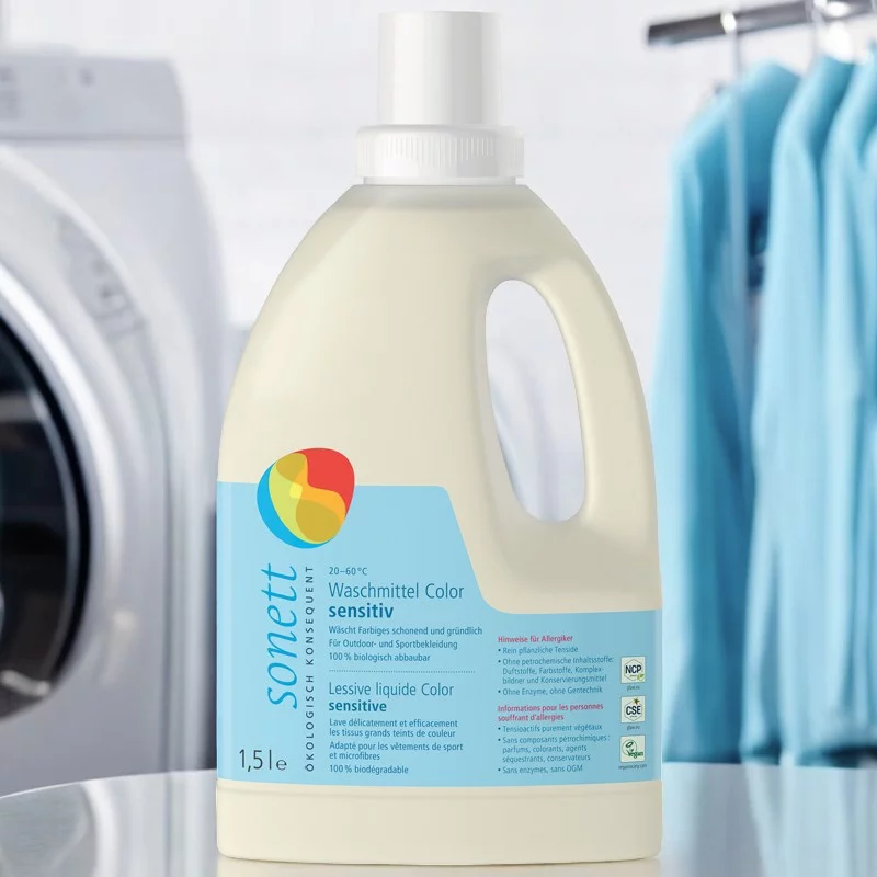 Lessive liquide sensitive écologique sans parfum - 1,5l - Sonett﻿