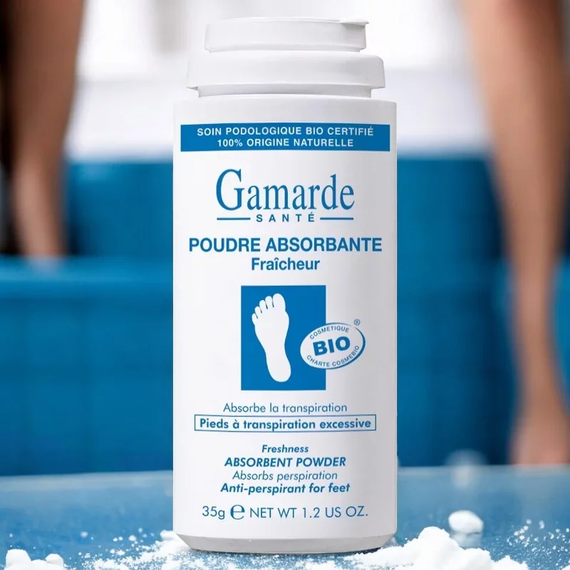Poudre absorbante pieds fraîcheur BIO argile blanche - 35g - Gamarde