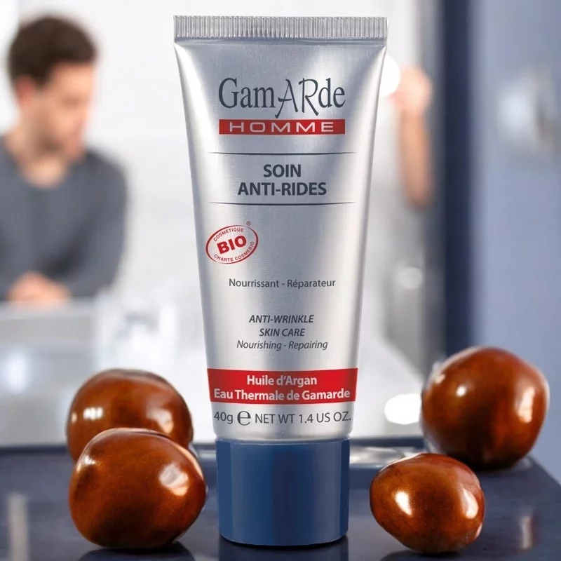 Soin anti-rides homme BIO argan & eau thermale - 40g - Gamarde