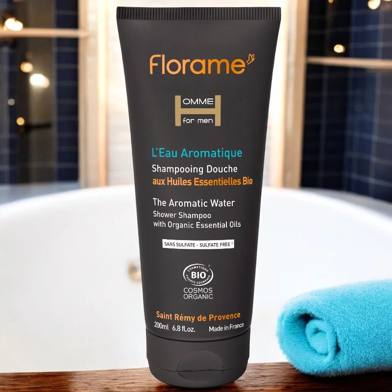 Duschgel Haare & Körper Männer L'eau Aromatique BIO - 200ml - Florame