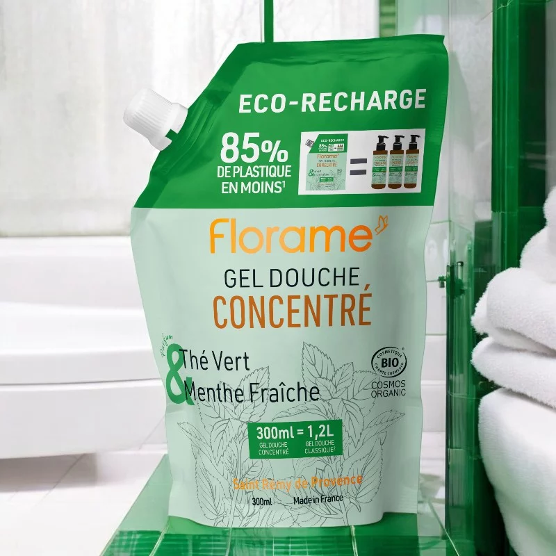 Nachfüllpackung Duschgel konzentriert Grüntee BIO - 300ml - Florame