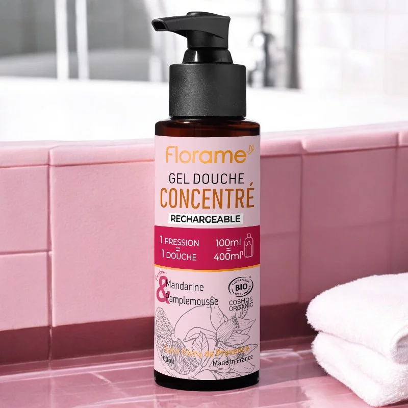Duschgel konzentriert Mandarine & Grapefruit BIO - 100ml - Florame