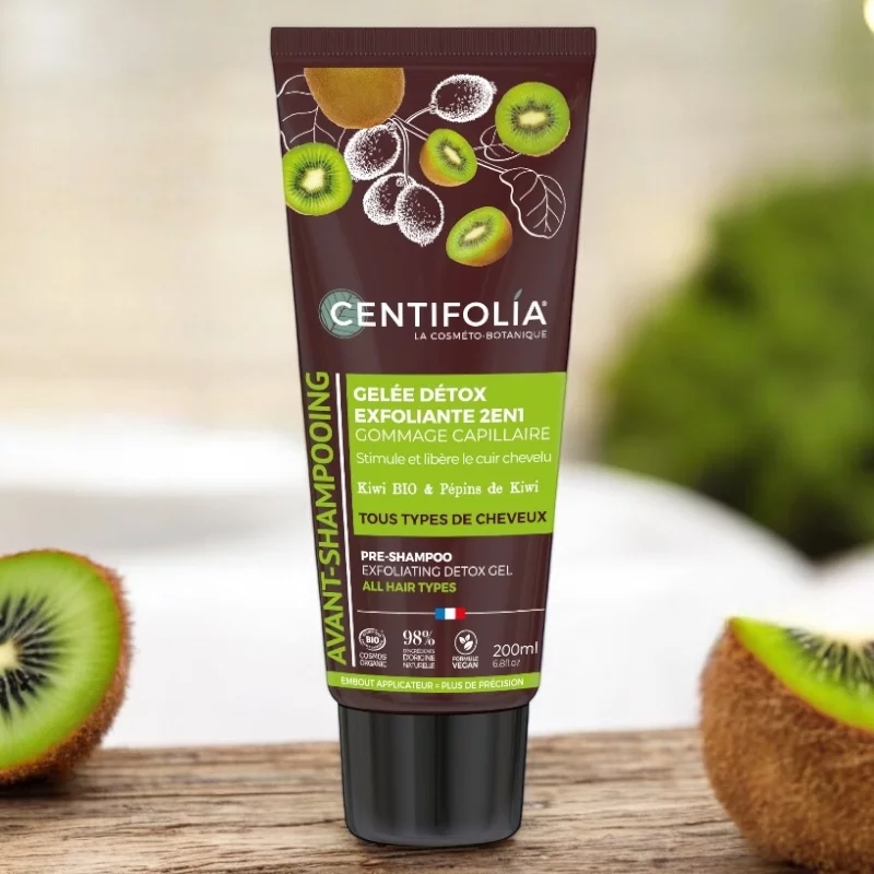Klärendes Pre-Shampoo-Gel Peeling 2 in 1 Kiwi BIO - 200ml - Centifolia