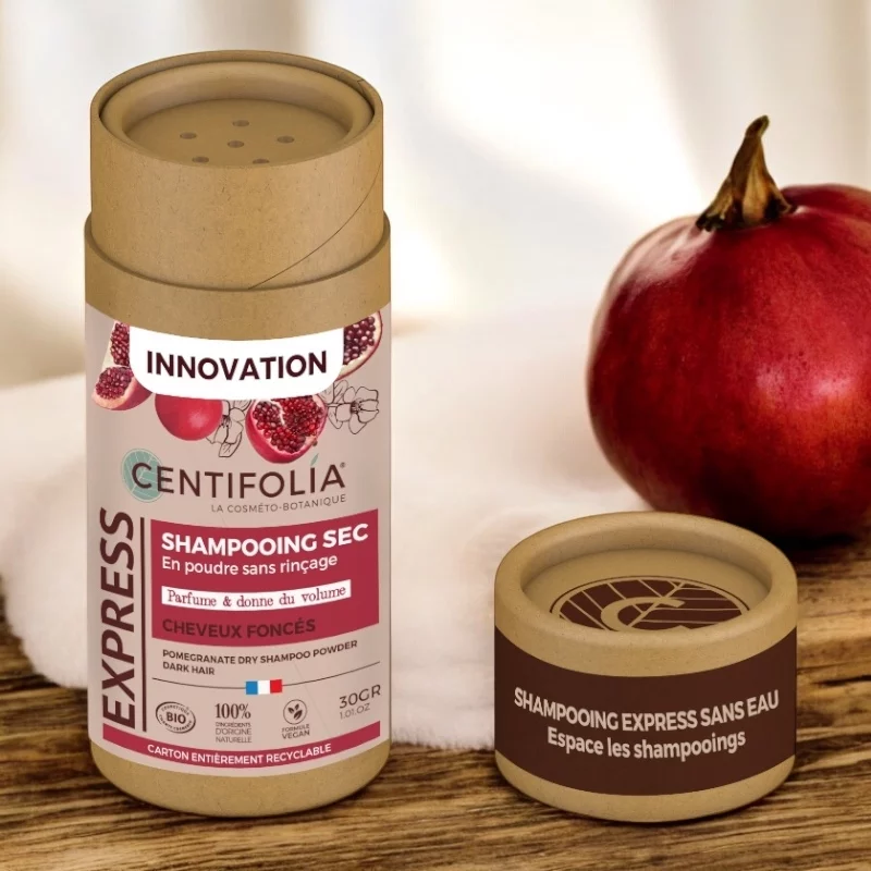 Trockenshampoo-Pulver ohne Ausspülen Granatapfel BIO - 30g - Centifolia