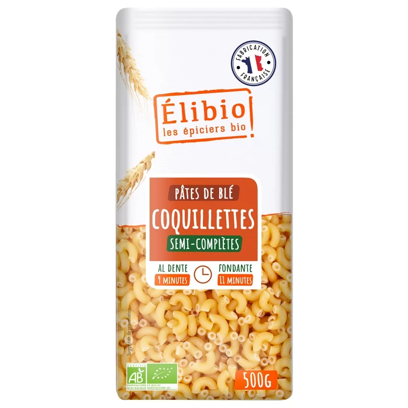 Coquillettes semi-complètes BIO - 500g - Élibio
