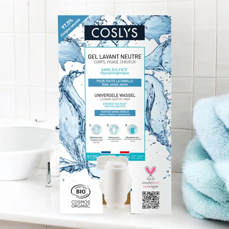 Gel lavant neutre corps, visage & cheveux BIO sans parfum - 10kg - Coslys