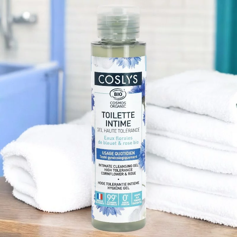 Gel toilette intime haute tolérance BIO bleuet & rose - 100ml - Coslys