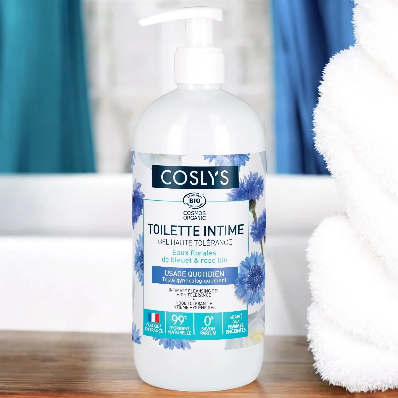 Hochverträgliches BIO-Intimwaschgel Kornblume & Rose - 450ml - Coslys