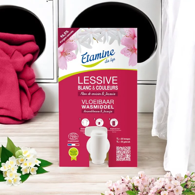 Ökologisches Flüssigwaschmittel Kirschblüte & Jasmin - 10kg - Etamine du Lys