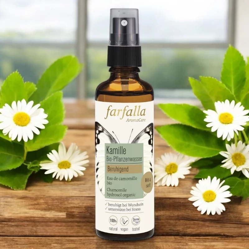 Kamille BIO-Pflanzenwasser - 75ml - Farfalla
