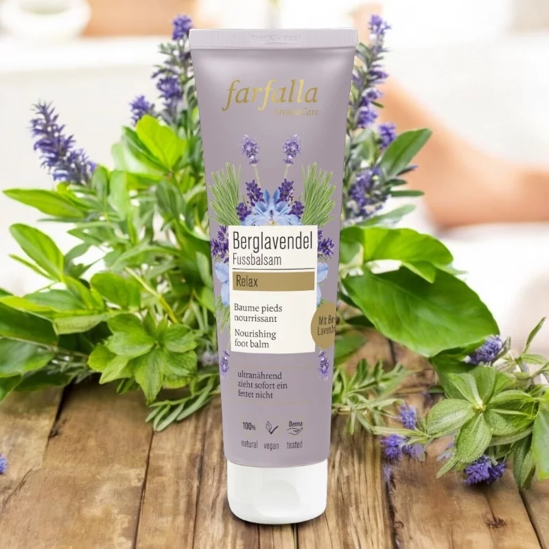 Nährendes BIO-Fussbalsam Berglavendel  - 75ml - Farfalla