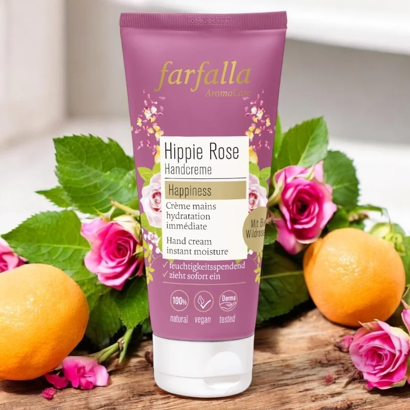 BIO-Handcreme Rose, Iris, Vanille & Orange - 50ml - Farfalla