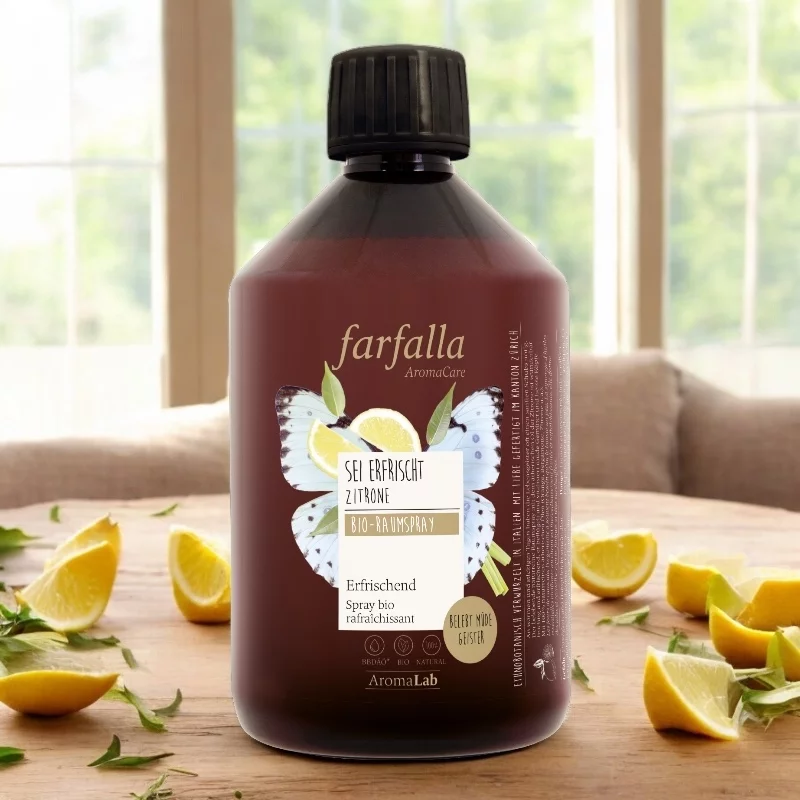 Nachfüllflasche erfrischender BIO-Raumspray Zitrone - 500ml - Farfalla