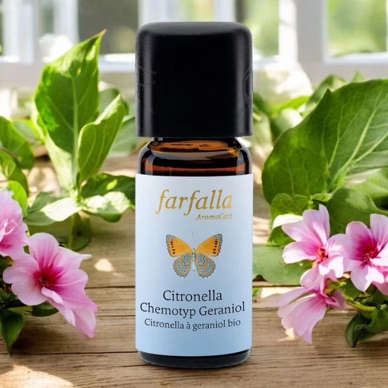 Ätherisches Öl Citronella Chemotyp Geraniol BIO - 10ml - Farfalla