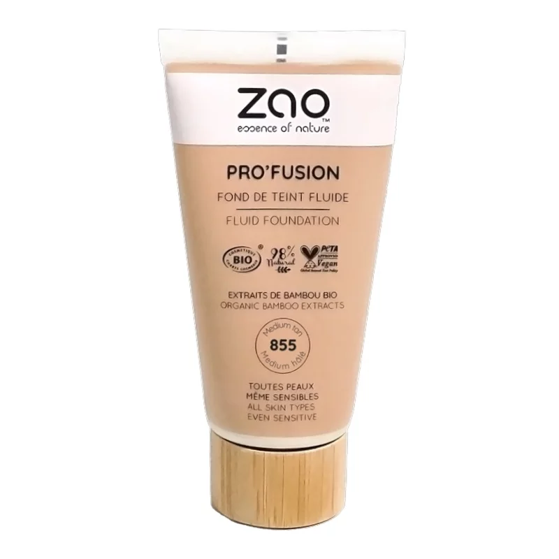 Flüssige Foundation Medium gebräunt N°855 BIO - 30ml - Zao
