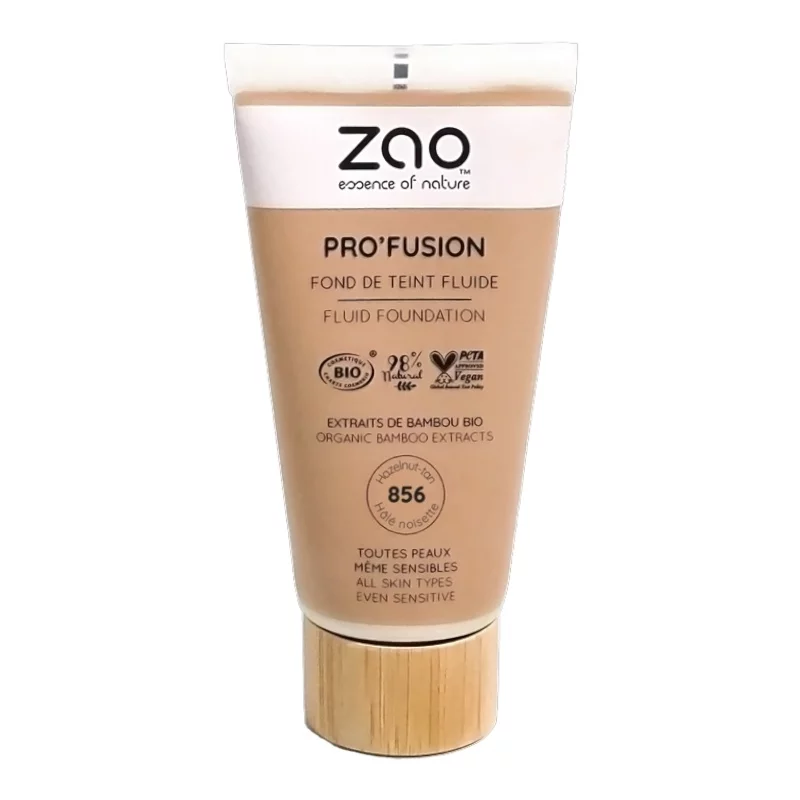 Fond de teint fluide Hâlé noisette N°856 BIO - 30ml - Zao