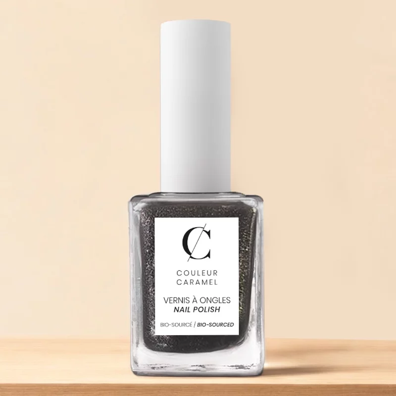 Vernis à ongles pailleté Noir chic N°96 - 11ml - Couleur Caramel