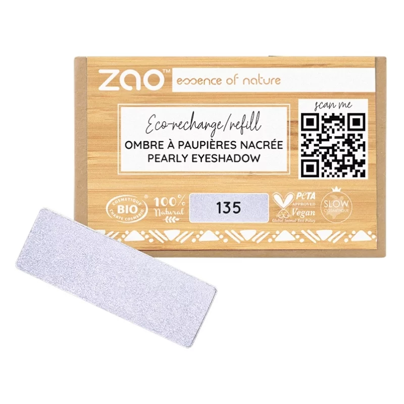 Lidschatten perlmutt Flieder N°135 BIO (Nachfüller) - 1,3g - Zao