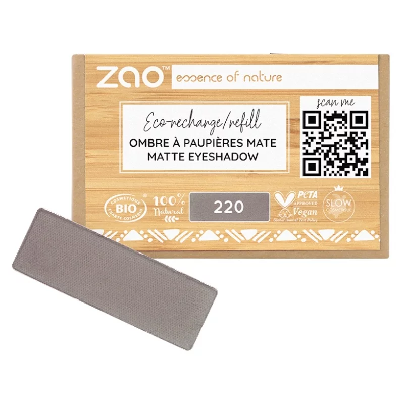 Lidschatten matt Taupe grau N°220 BIO (Nachfüller) - 1,3g - Zao