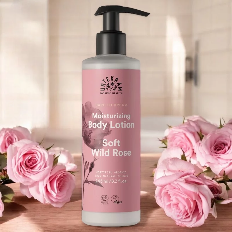 Feuchtigkeitsspendende Körperlotion Rose BIO - 245ml - Urtekram