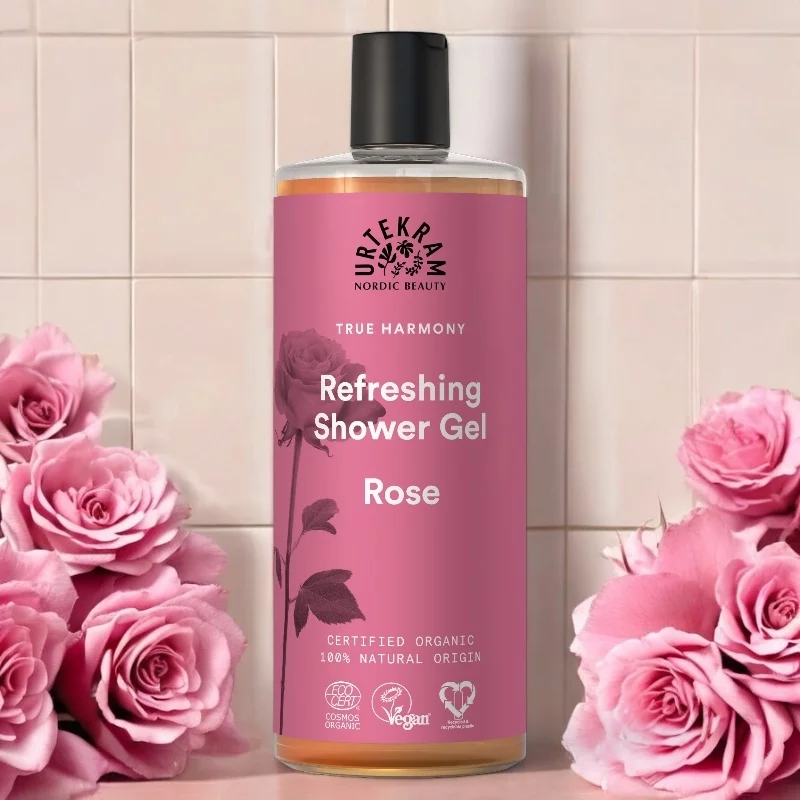 Duschgel für reine Verwöhnung Rose BIO - 500ml - Urtekram