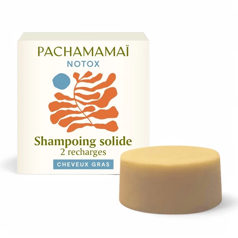 Nachfüllpackung 2 feste Shampoos fettiges Haar - 2x25ml - Pachamamaï