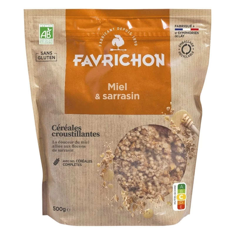 Müesli croustillant miel & sarrasin BIO - 500g - Favrichon