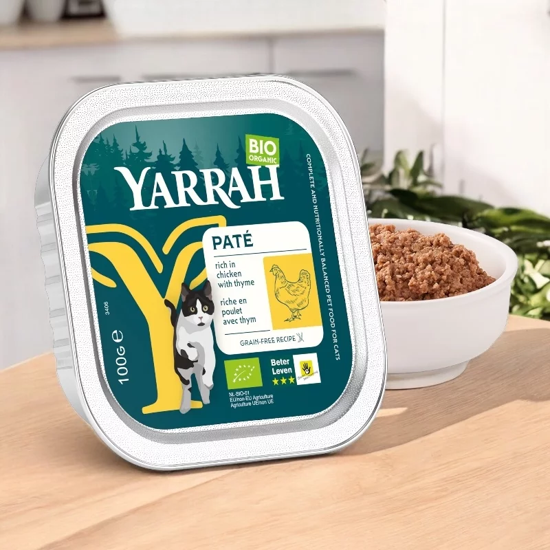 Pâté poulet avec thym pour chat BIO - 100g - Yarrah