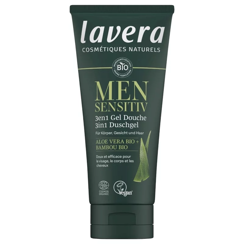 Gel douche 3 en 1 homme BIO aloe vera & bambou - 200ml - Lavera