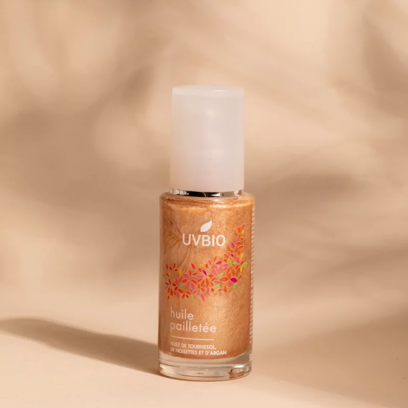 Huile pailletée BIO argan & noisette - 50ml - UVBIO