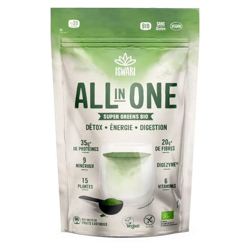 Pulver all in one Super Greens BIO - 200g - Iswari