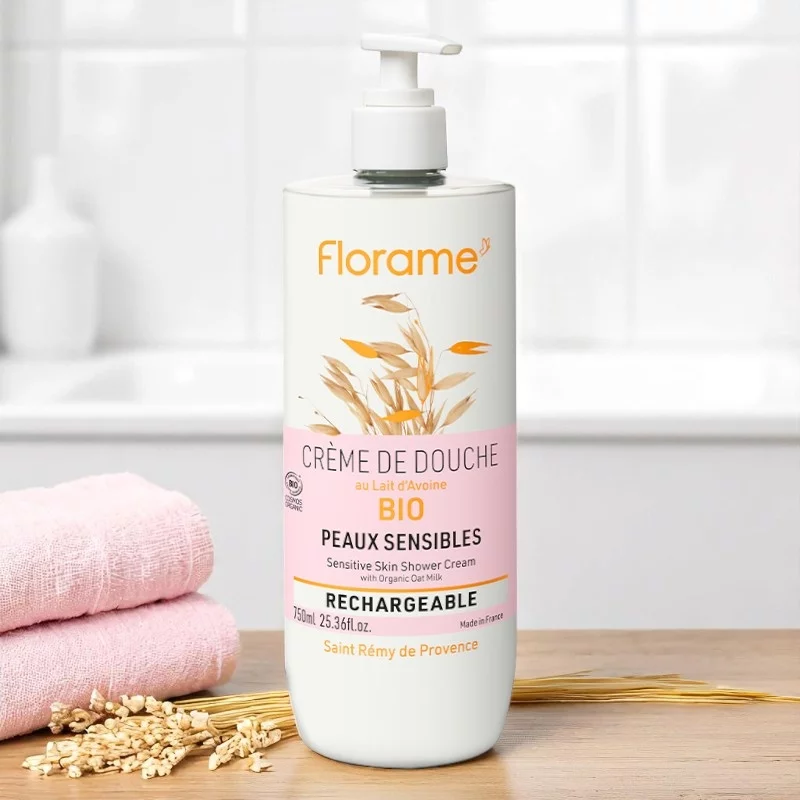 Crème de douche BIO lait d'avoine - 750ml - Florame