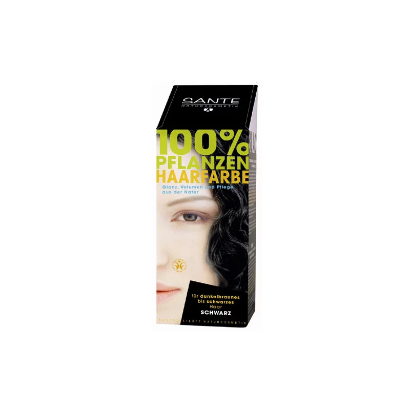 BIO-Pflanzen-Haarfarbe Pulver Schwarz - 100g - Sante