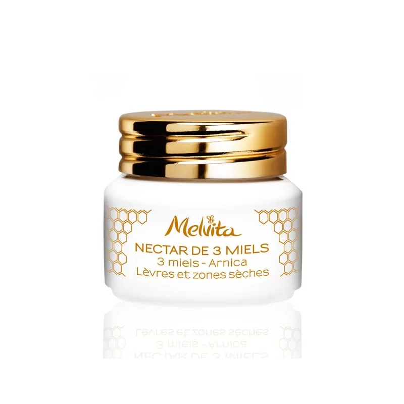 Nectar de 3 miels BIO lèvres & zones sèches - 8g - Melvita